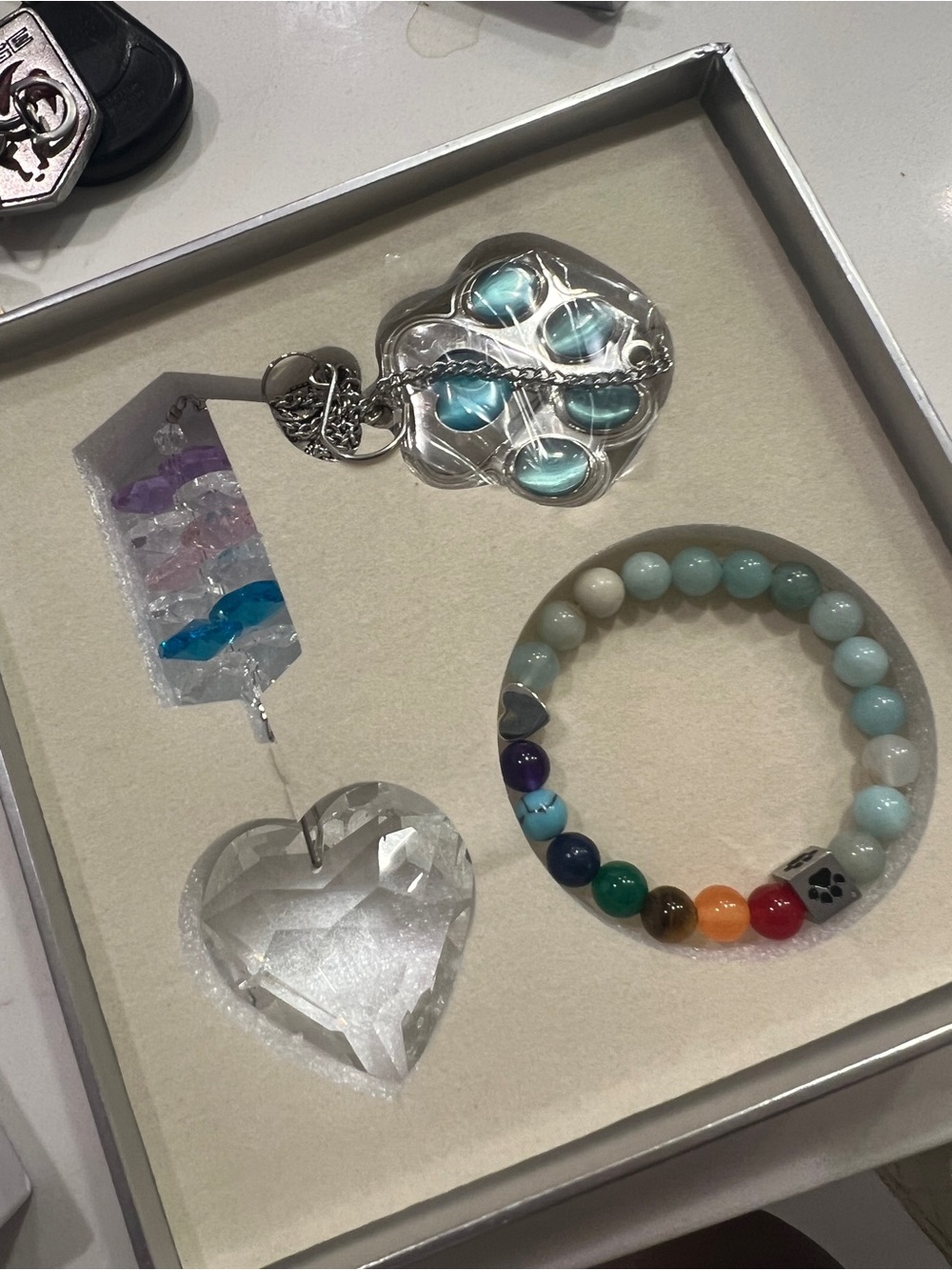 Dog Paw Memorial Sun Catcher Set